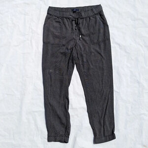 GAP Black with  White Detail Work Pants - Elastic Waist and Ankle- size XS